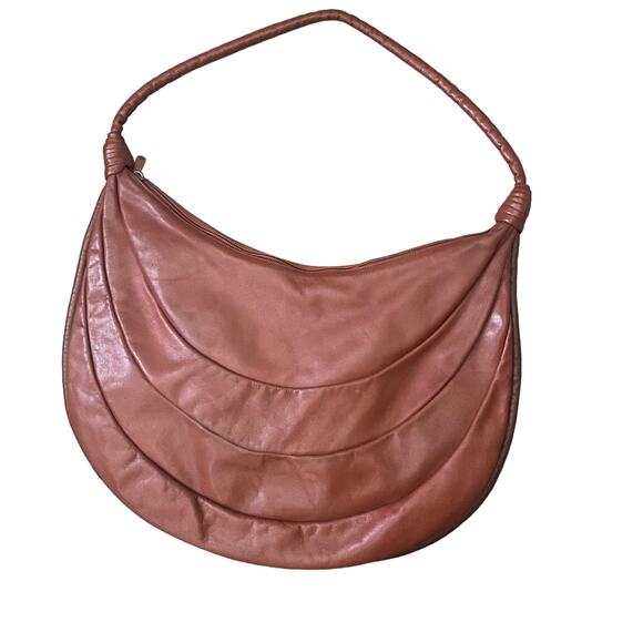Vintage Hobo Boho Indie Retro Brown Large full Leather Patterned Shoulder Bag - Picture 1 of 6
